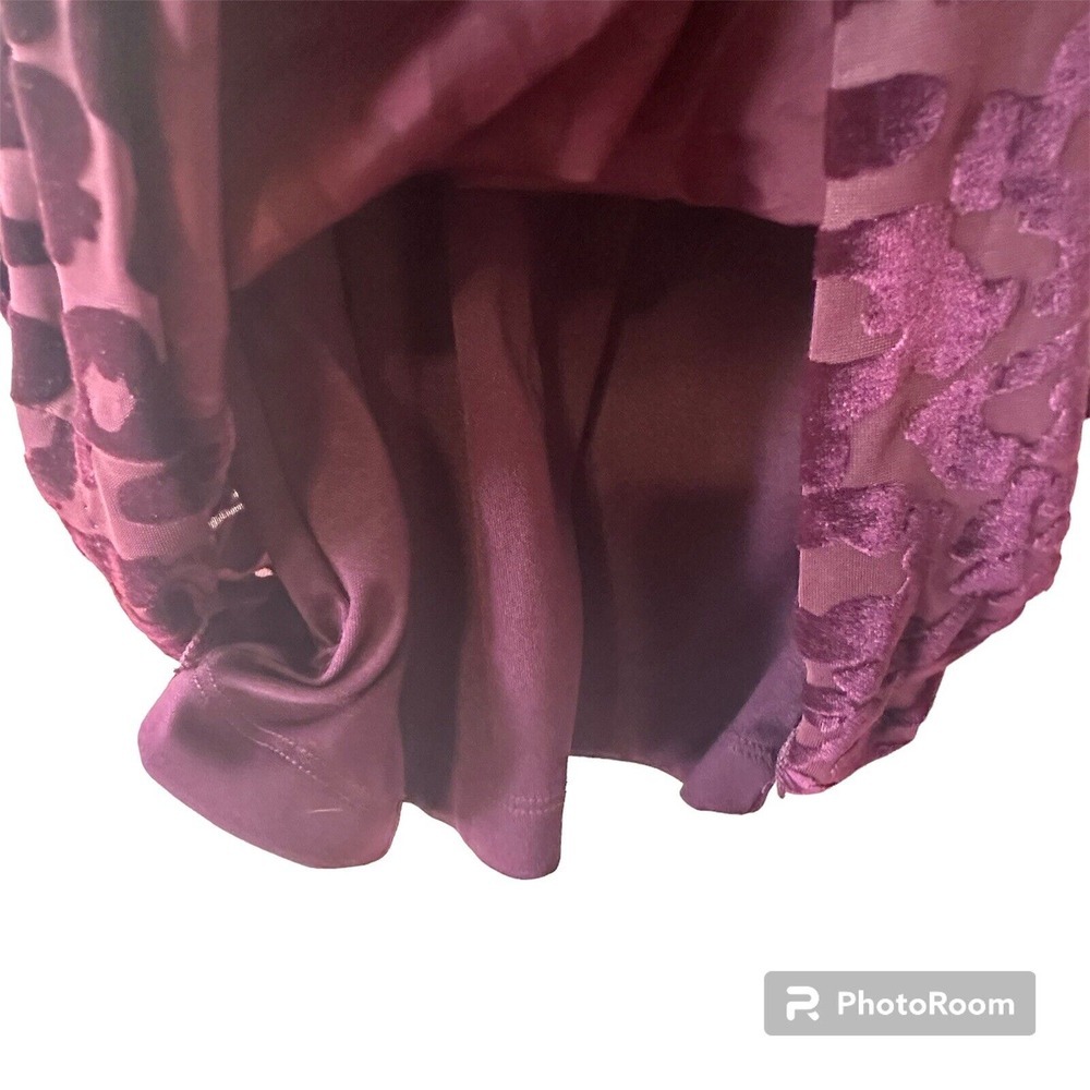 Cache Purple Leopard Y2K Velvet Bodycon Cocktail Dress 3/4 Mesh Sleeve Size 6 - Picture 12 of 16
